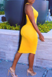 Red Sexy Solid Patchwork Spaghetti Strap Wrapped Skirt Dresses