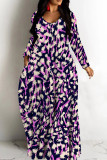 Cream White Casual Print Basic V Neck Long Dresses