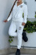 White Casual Letters Draw String Pocket Patchwork Zipper Zipper Collar Long Sleeve Two Pieces