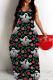 Green Sexy Casual Print Backless Spaghetti Strap Long Dresses
