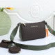 Brown Green Street Letters Patchwork Zipper Bags