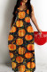 Orange Sexy Casual Print Backless Spaghetti Strap Long Dresses