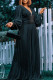Black Elegant Solid Color Patchwork Beading Ruched Deep V Neck Loose Jumpsuits