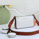 White Brown Street Letters Patchwork Zipper Bags