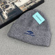 Grey Casual Daily Letters Embroidered Weave Hat