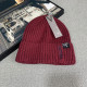 Burgundy Casual Street Letters Embroidered Weave Hat