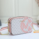 White Pink Street Letters Patchwork Zipper Bags