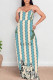 Stripe Sexy Street Striped Print Letters Pocket Contrast U Neck Printed Dresses