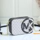 White Black Street Letters Patchwork Zipper Bags