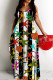 Stripe Sexy Casual Print Backless Spaghetti Strap Long Dresses