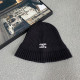 Black Casual Daily Letters Patchwork Weave Hat