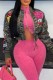 Camouflage Casual Camouflage Print Patchwork Zipper Collar Outerwear