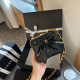 Black Street Daily Bow Patchwork Metal Accessories Trim Contrast Bags
