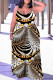 Golden Brown Casual Leopard Print Backless Spaghetti Strap Plus Size Jumpsuits