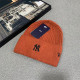 Orange Casual Daily Letters Embroidered Weave Hat