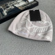 Grey Casual Street Letters Embroidered Weave Contrast Hat