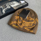 Coffee Casual Street Letters Embroidered Weave Contrast Hat