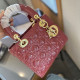 Red Pink Daily Celebrities Solid Color Metal Accessories Trim Texture Bags