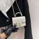 White Casual Daily Letters Patchwork Chains Texture Bags