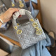 Blue Gray Street Celebrities Solid Color Metal Accessories Trim Chains Texture Bags