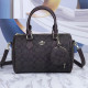 Dark Brown Street Letters Patchwork Zipper Bags