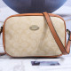 Khaki Street Letters Patchwork Zipper Bags