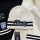 White Casual Daily Letters Patchwork Weave Contrast Hat