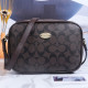 Dark Brown Street Letters Patchwork Zipper Bags