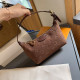 Red-brown Casual Street Letters Patchwork Zipper Embossed Bags