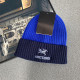Blue Casual Street Letters Embroidered Weave Contrast Hat