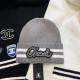 Grey Casual Daily Letters Patchwork Weave Contrast Hat