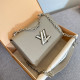 Deep Coffee Casual Street Letters Metal Accessories Trim Chains Texture Bags
