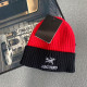 Red Casual Street Letters Embroidered Weave Contrast Hat