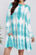 Baby Blue Casual Print Pocket Patchwork O Neck A Line Dresses
