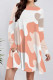White Pink Casual Print Pocket Patchwork O Neck A Line Dresses