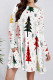 White Casual Print Pocket Patchwork O Neck A Line Dresses