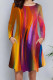 Red Casual Print Pocket Patchwork O Neck A Line Dresses