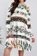 White Green Casual Print Pocket Patchwork O Neck A Line Dresses