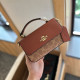 Red-brown Casual Street Letters Patchwork Contrast Bags