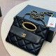 Black Casual Daily Letters Metal Accessories Trim Texture Bags