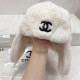White Street Daily Letters Patchwork Fluffy Contrast Hat