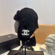 Black Casual Street Letters Patchwork Fluffy Hat