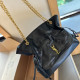 Black Casual Street Letters Draw String Patchwork Metal Accessories Trim Chains Bags