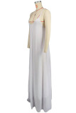 Pink Casual Solid Color Backless Spaghetti Strap Long Dresses (Without Belt)