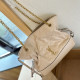 Apricot Casual Street Letters Draw String Patchwork Metal Accessories Trim Chains Bags