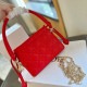 Red Casual Street Solid Color Draw String Metal Accessories Trim Chains Bags