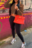Red Casual Solid Color Zipper Hooded Outerwear