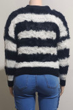 Black Casual Colorblock Buckle Patchwork V Neck Tops