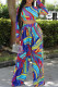 Colour Casual Print Patchwork O Neck Long Sleeve Two Pieces