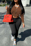 Red Casual Solid Color Zipper Hooded Outerwear
